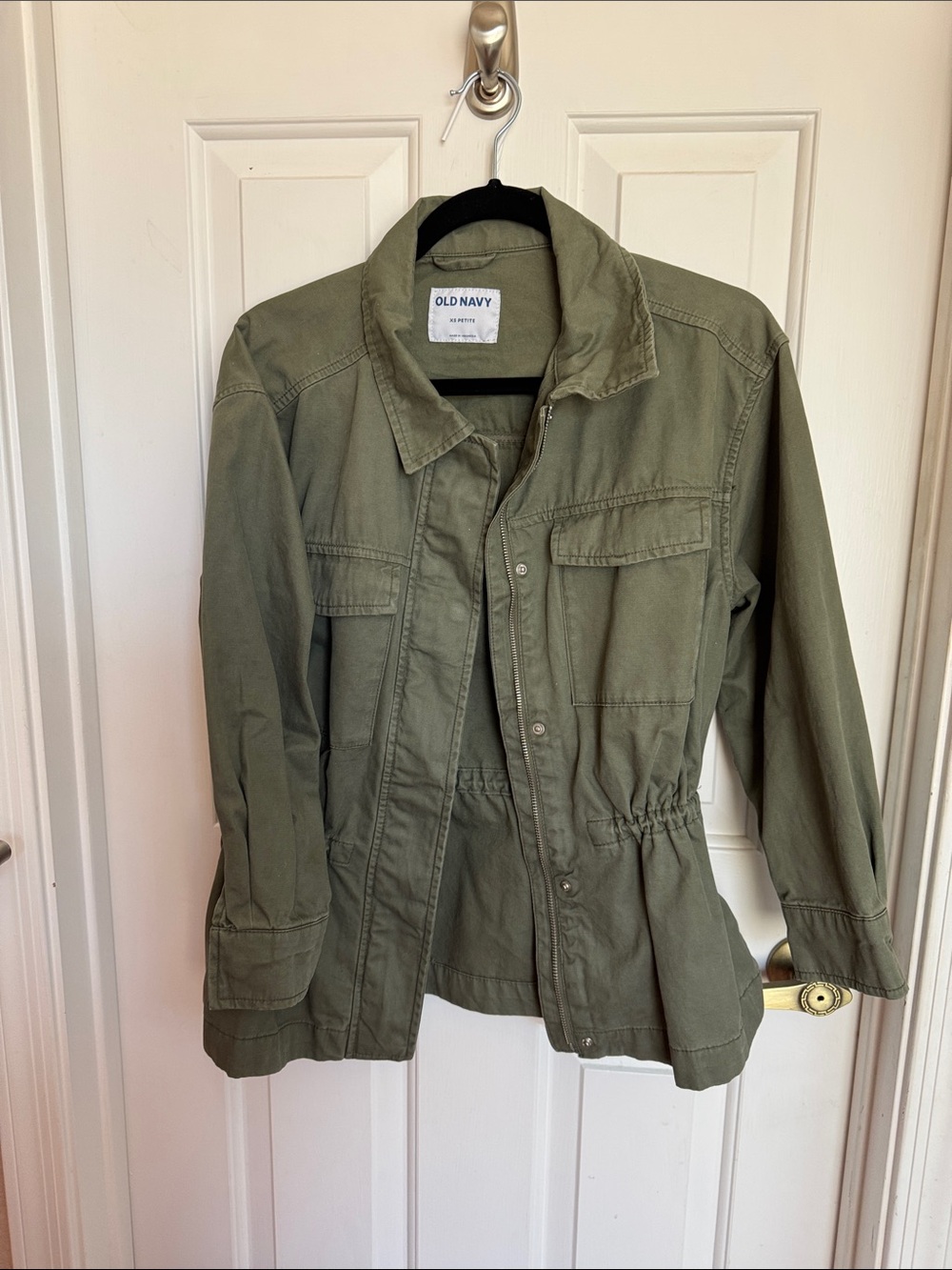 Old Navy Olive Green Drawstring Waist Utility Jacket NWOT